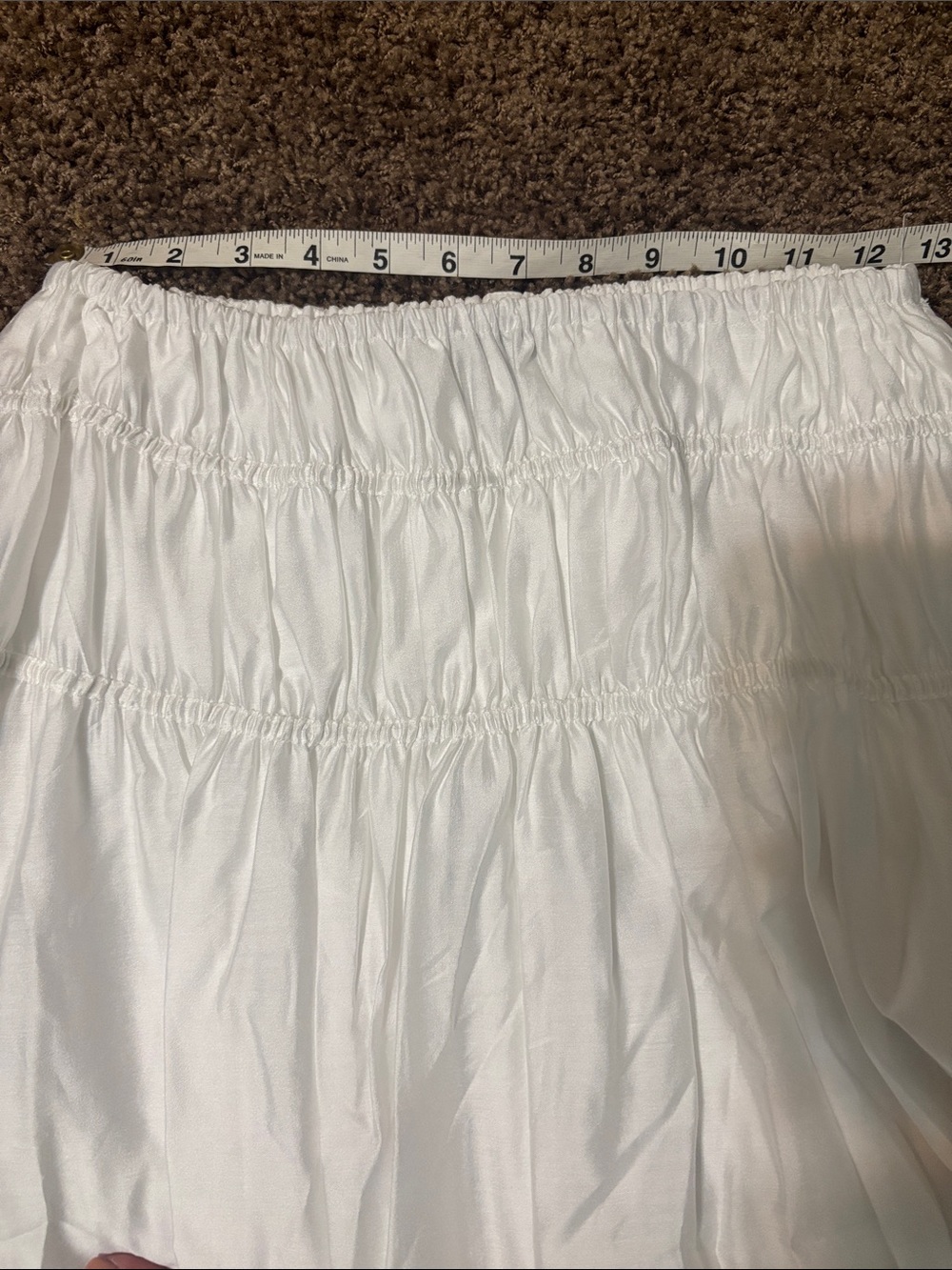 Saks Fifth Avenue Skirt Size S Elastic Waist White Lined - Picture 3 of 7